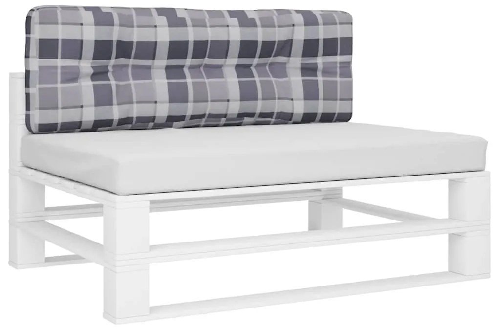 vidaXL Μαξιλάρι Παλέτας Γκρι Καρό 120 x 40 x 12 εκ. Υφασμάτινο