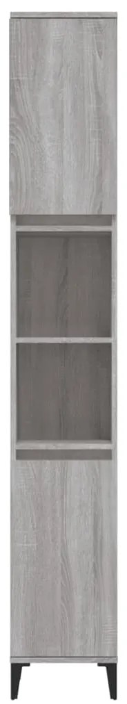 vidaXL Ντουλάπι Μπάνιου Γκρι Sonoma 30x30x190 εκ. Επεξεργασμένο Ξύλο