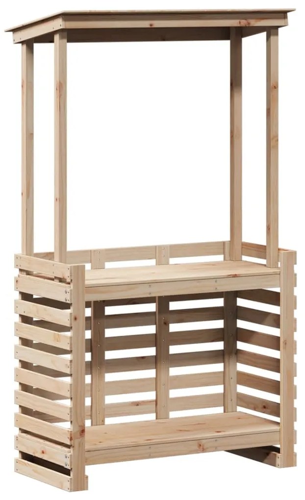 vidaXL Τραπέζι Μπαρ Κήπου με Οροφή 112,5x57x195,5 εκ. Μασίφ Πεύκο