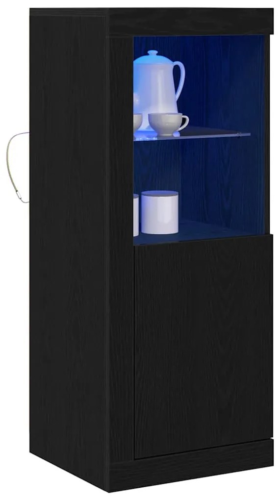vidaXL Κονσόλα με LED Φώτα Μαύρο Δρυς 41x37x100 εκ.