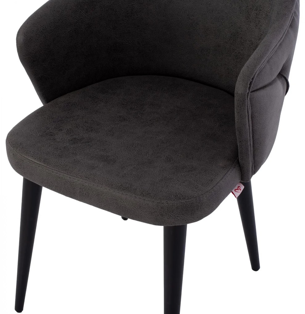 Καρέκλα THERESA Ξύλινα πόδια και Ύφασμα Nubuck Γκρί 56x60x84Υ εκ. 56x60x84 εκ.