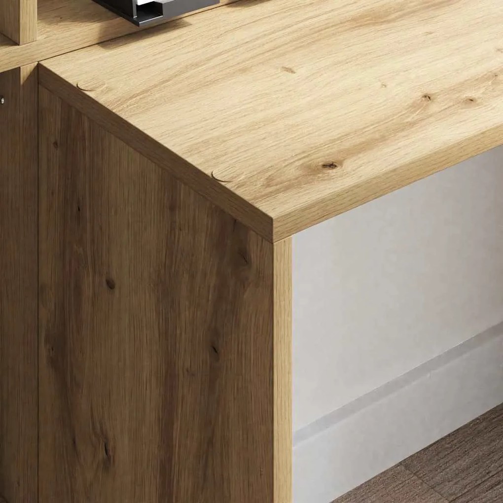 vidaXL Γραφείο artisan δρυς 138.5 x 55 x 143 εκ Επεξεργασμένο ξύλο