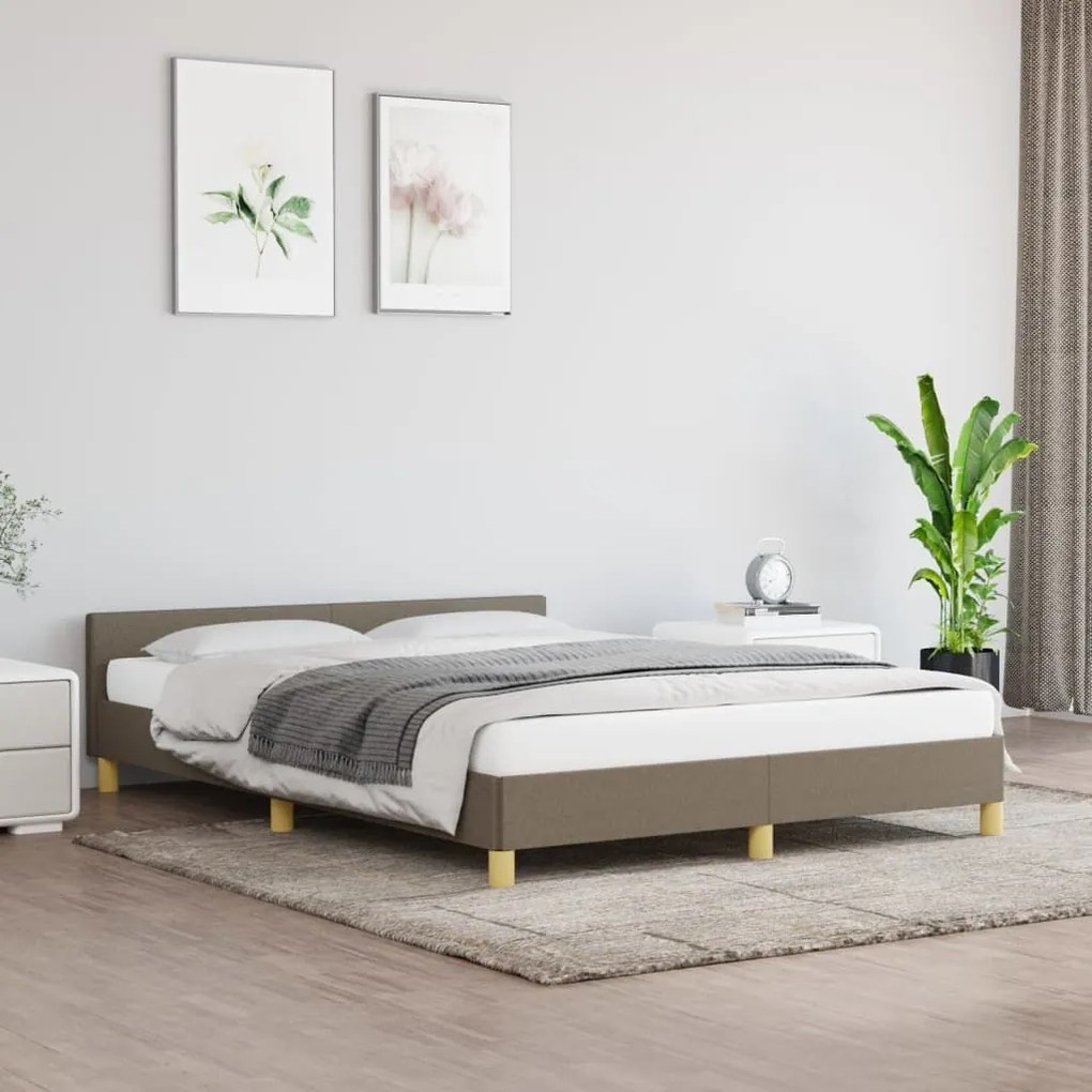 Σκελετός Κρεβατιού Χωρίς Στρώμα Taupe 140x190 εκ. Υφασμάτινο 347411