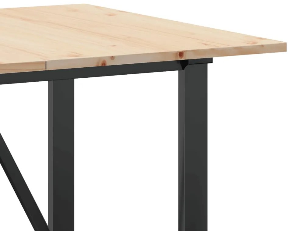 vidaXL Τραπέζι Τραπεζαρίας Πλαίσιο ΟΜασίφ Πεύκο/Ατσάλι