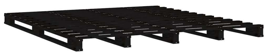 vidaXL Κρεβάτι από Παλέτες Μαύρο 180x200εκ. Μασίφ Πεύκο 6FT Super King