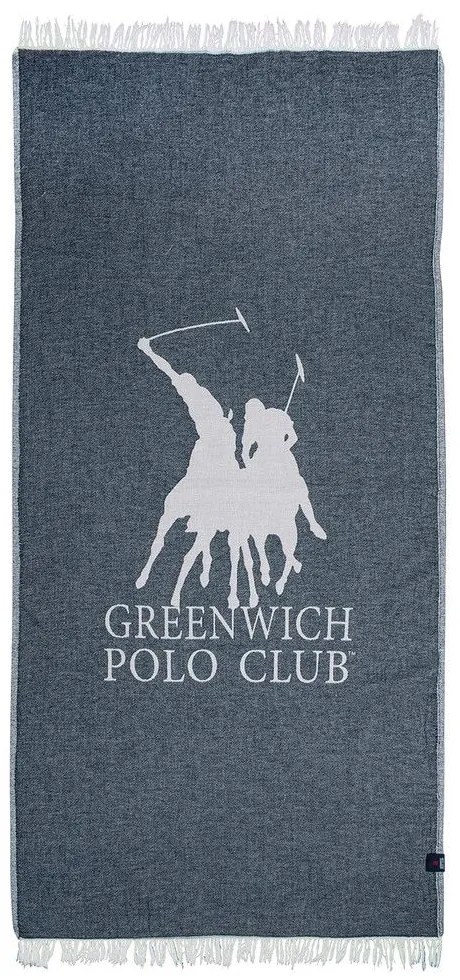 Πετσέτα Θαλάσσης - Παρεό 3907 85x170 Blue-Ivory Greenwich Polo Club Beach 85x170cm Μουσελίνα