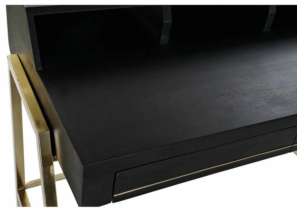 Γραφείο DKD Home Decor Μαύρο Μέταλλο Χρυσό Ξύλο από Μάνγκο (125 x 74 x 93.5 cm)