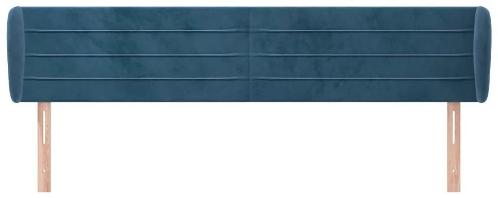 Κεφαλάρι με Πτερύγια Σκούρο Μπλε 183x23x78/88 εκ. Βελούδινο - Μπλε