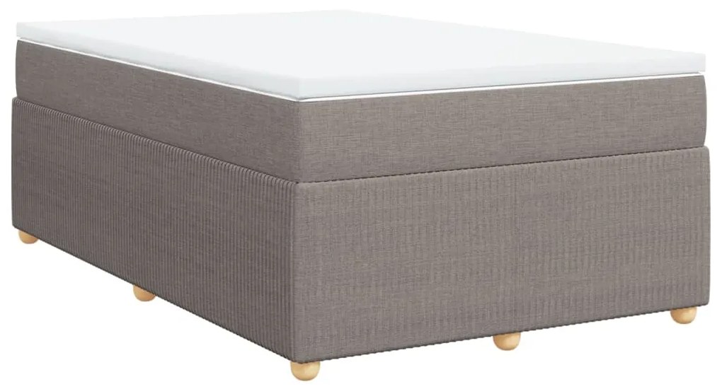 vidaXL Κρεβάτι Boxspring με Στρώμα Taupe 120x190 εκ. Υφασμάτινο