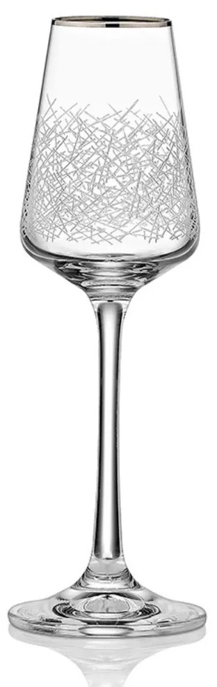 Ποτήρι Λικέρ Sandra Ασημι Ρίγα 65ml - Crystalex - 6 ΤΜΧ