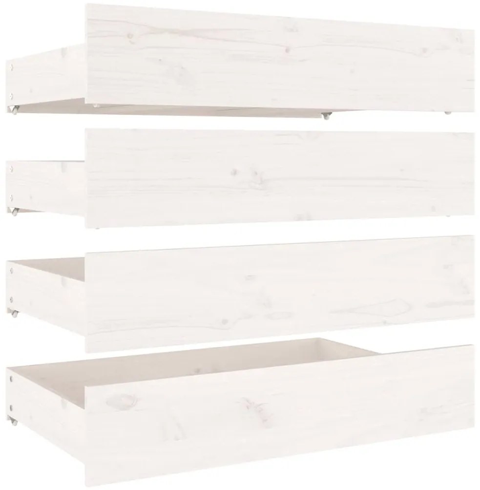 vidaXL Πλαίσιο Κρεβατιού Συρτάρια Λευκό 180 x 200 εκ Super King Size