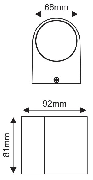 LED HP WALL LUMINAIRE 4W 230LM 40° 230V AC 3.000K DARK GREY CRI80 IP65 30.000HRS - LG2201G - LG2201G