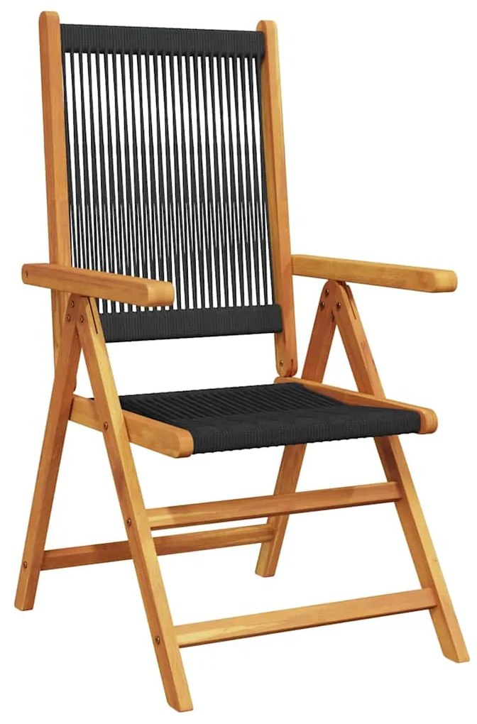 vidaXL Σέτ φαγητού για κήπο 7 pcs Μαύρο Στερεό Ξύλο Ακακίας