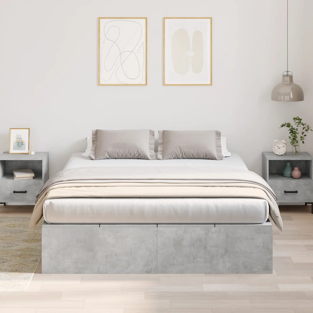vidaXL Κρεβάτι Αποθήκευσης Γκρι 140x200 cm