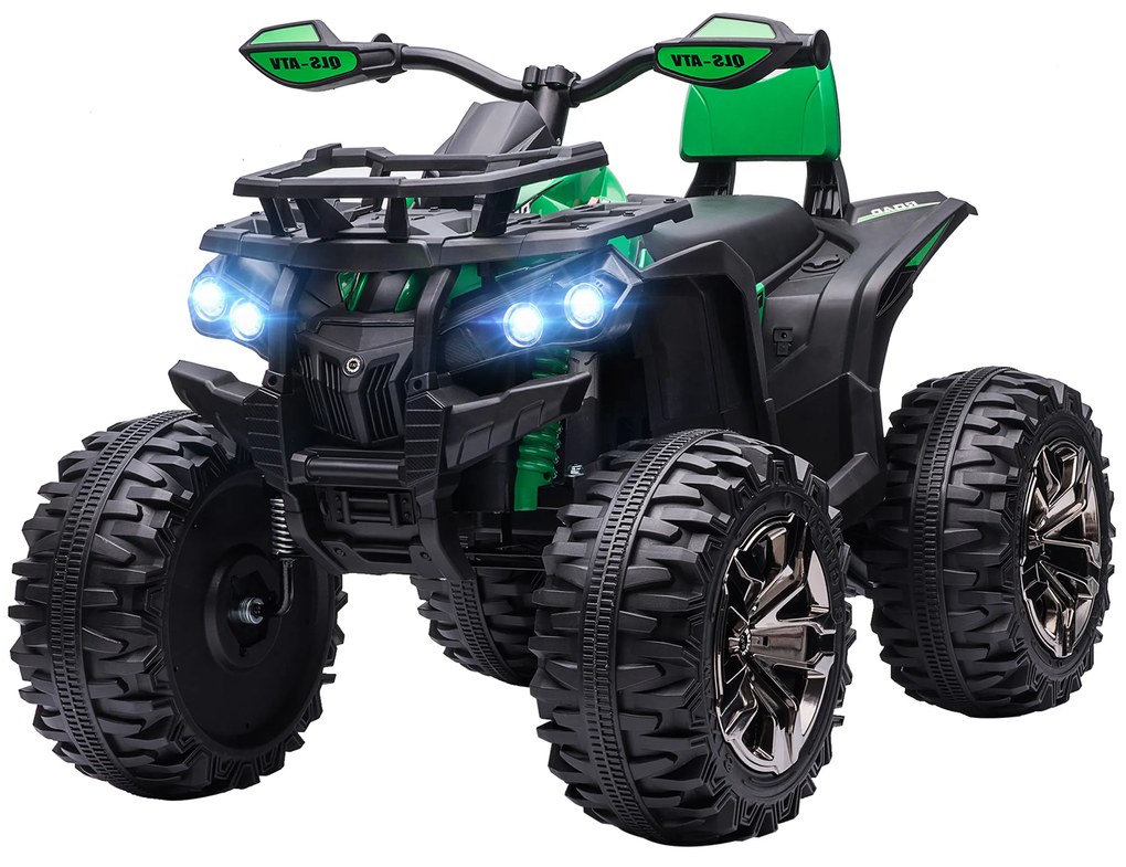 HOMCOM Ηλεκτρικό Quad για παιδιά, Φως &amp; Σύνδεση Μουσικής, 3-8 km/h, για 3-5 ετών, Πράσινο