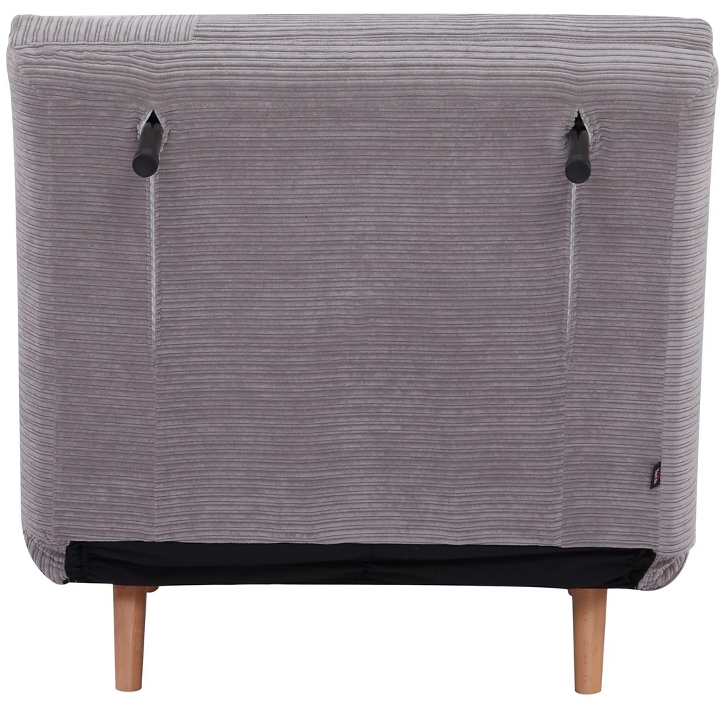 HOMCOM Πολυθρόνα-Κρεβάτι 2-σε-1, Καναπές-Κρεβάτι, έως 200 kg, Ρυθμιζόμενο προσκέφαλο, Υφή κοτλέ 82 cm x 89 cm x 83 cm Γκρι