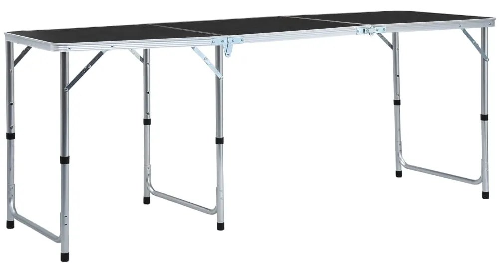 vidaXL Τραπέζι Κάμπινγκ Πτυσσόμενο Γκρι 180 x 60 εκ. Αλουμινίου