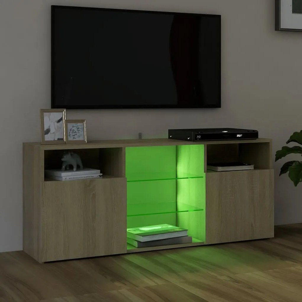 Έπιπλο Τηλεόρασης με LED Sonoma Δρυς 120x30x50 εκ. 804304