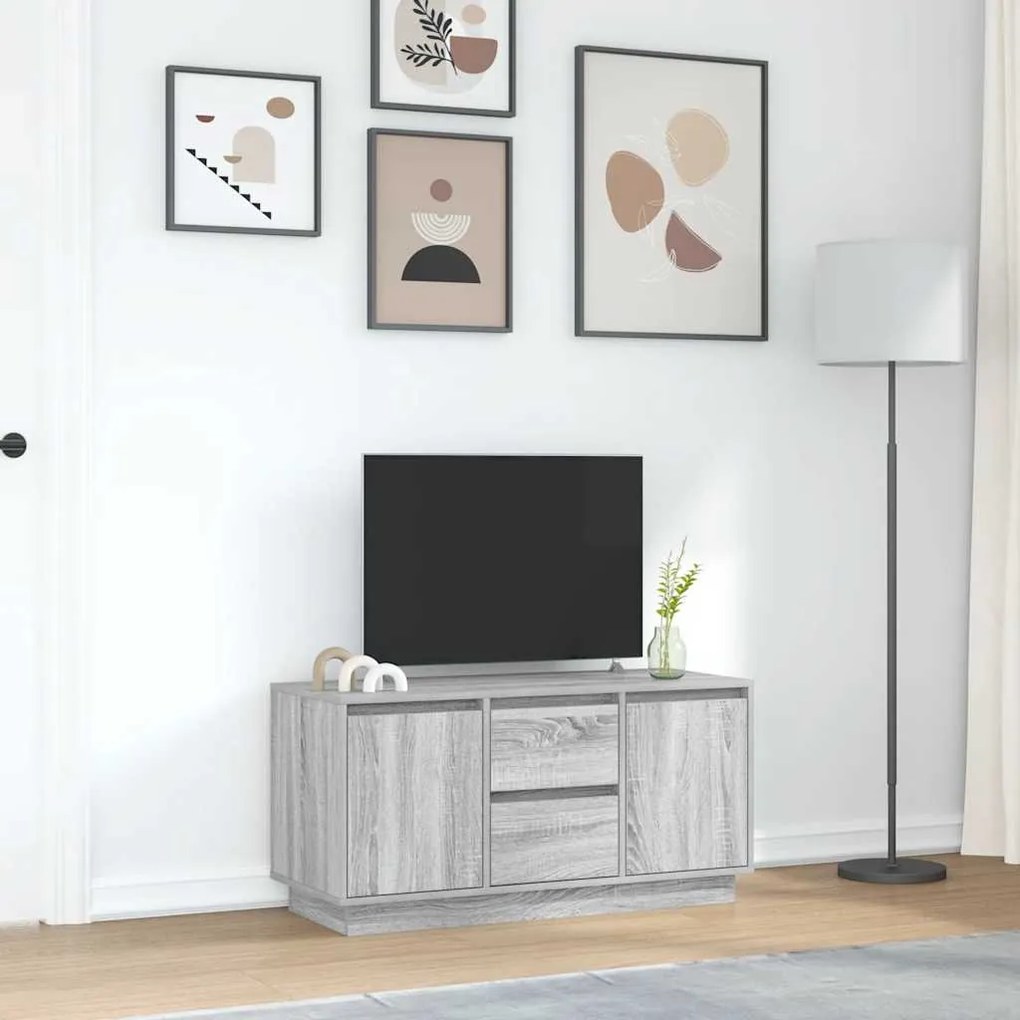Έπιπλο Τηλεόρασης με LED Γκρι Sonoma 100x41x50 εκ. - Γκρι