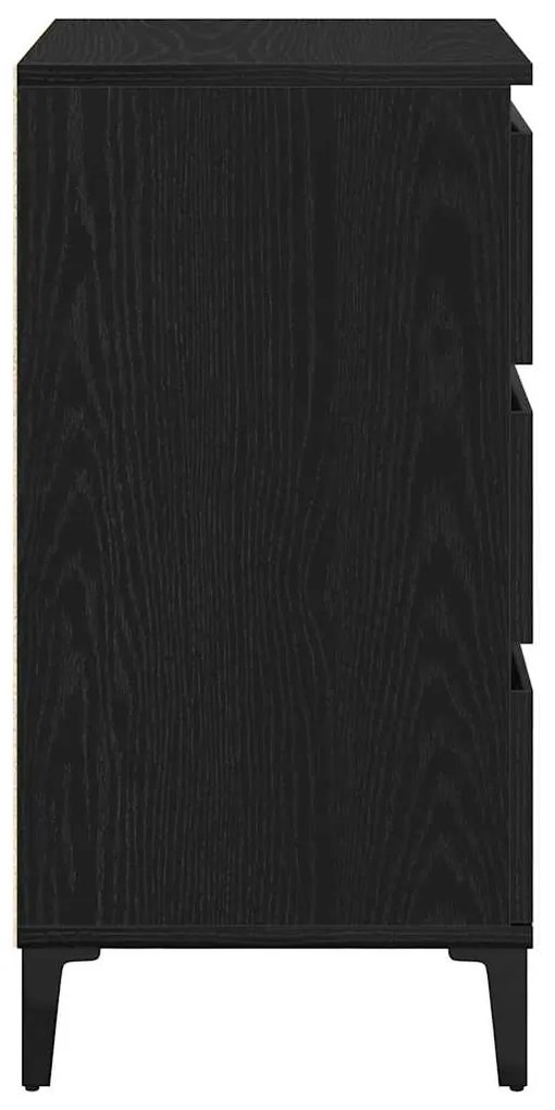vidaXL Κομοδίνο Μαύρη Οξυά 45 x 35 x 44 εκ. Επεξεργασμένο ξύλο