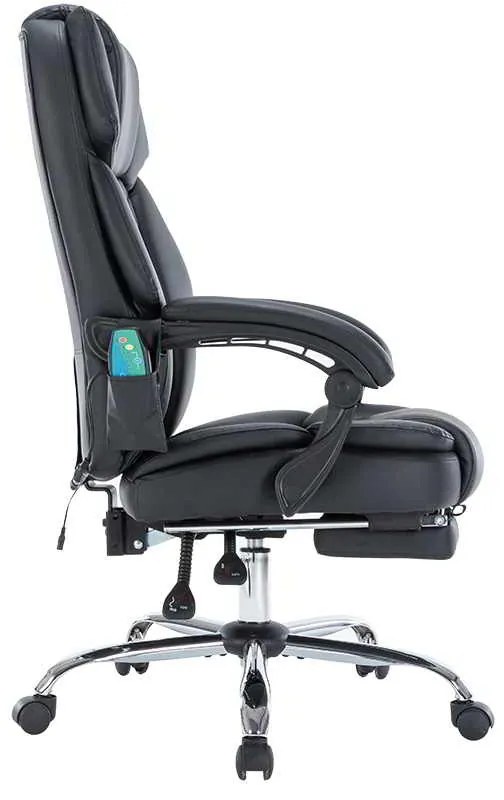 Καρέκλα γραφείου διευθυντή Thrive pakoworld Premium Quality μηχανισμός massage-θερμαινόμενη πλάτη pu μαύρο