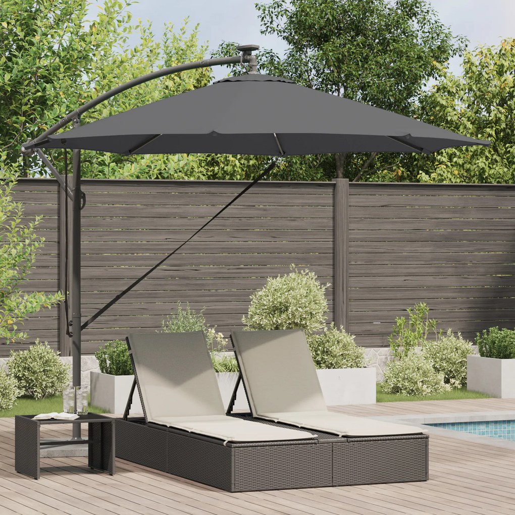vidaXL Ομπρέλα Cantilever Banana Ανθρακί 294 x 294 x 248 cm