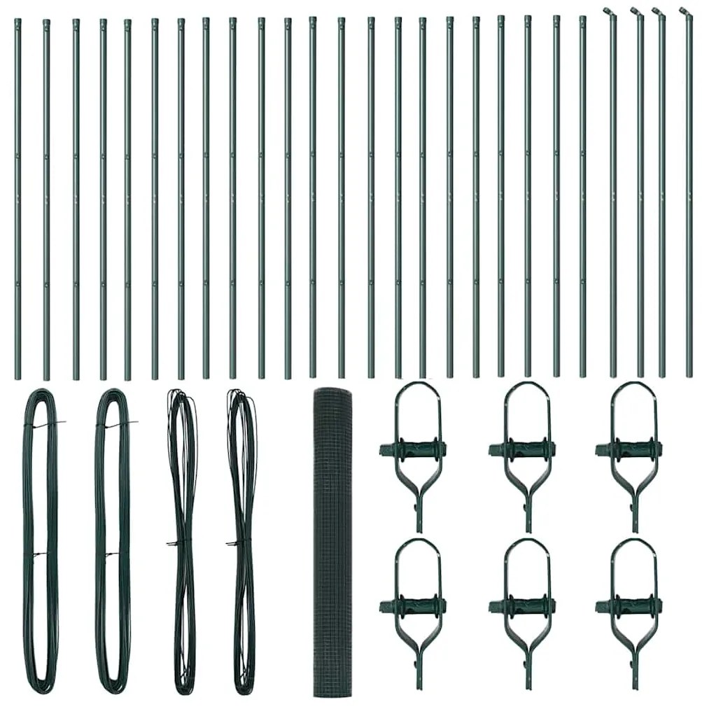 vidaXL Στύλος Περιφράξεων Πράσινο 50 x 1,4 μ (12 x 12 mm πλέγμα)