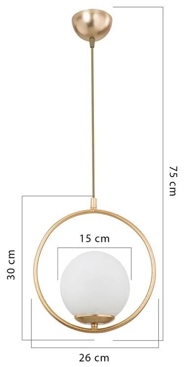 Φωτιστικό οροφής μονόφωτο PWL-1193 Ε27 χρυσό Φ26x75εκ