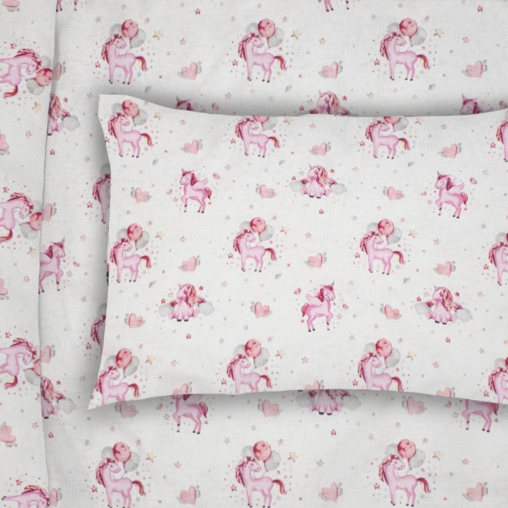 Μαξιλαροθήκη (50x70) Dimcol 208 Unicorn White-Pink