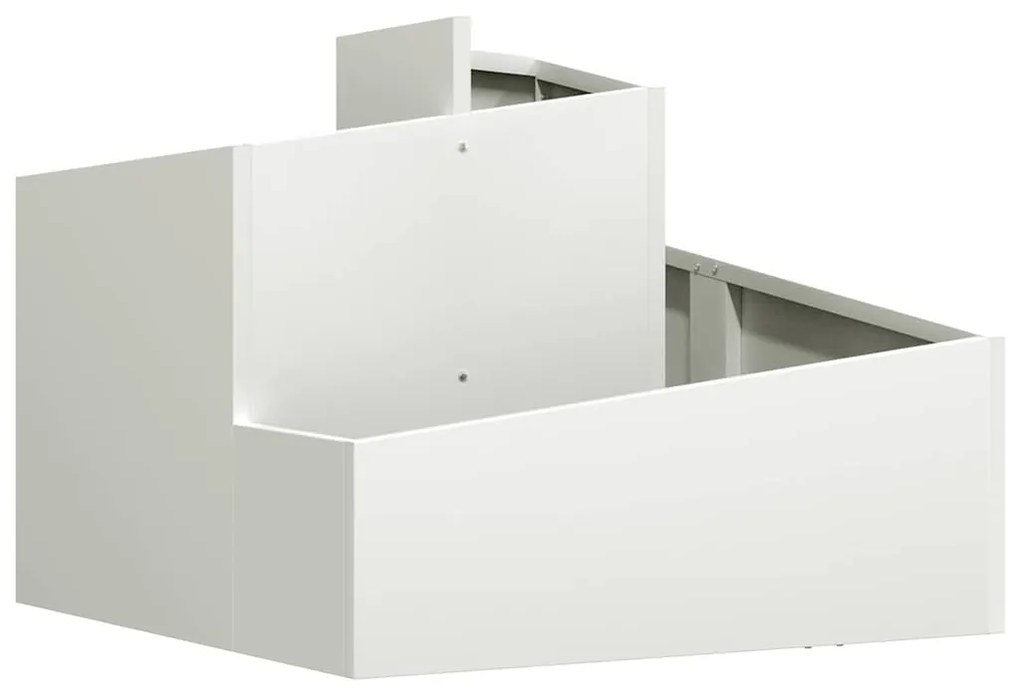 vidaXL Γλάστρα Κήπου Λευκό 60 x 60 x 50 εκ Ατσάλι