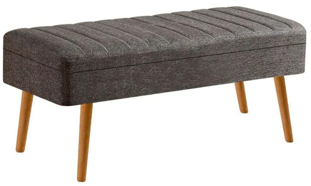 Σκαμπό Με Αποθηκευτικό Χώρο Vina 869VEL5299 110x40x46cm Natural-Anthracite