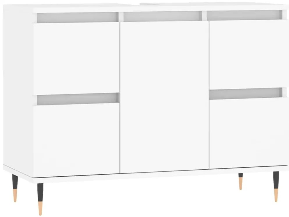vidaXL Ντουλάπι Μπάνιου Λευκό 80 x 33 x 60 εκ. Επεξεργασμένο Ξύλο