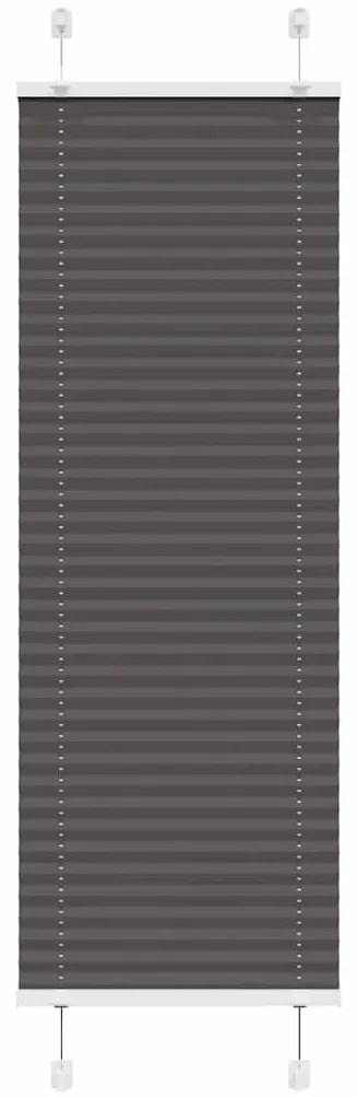 vidaXL Πλισέ περσίδα Μαύρο 50x100 cm Πλάτος υφάσματος 49,4 cm