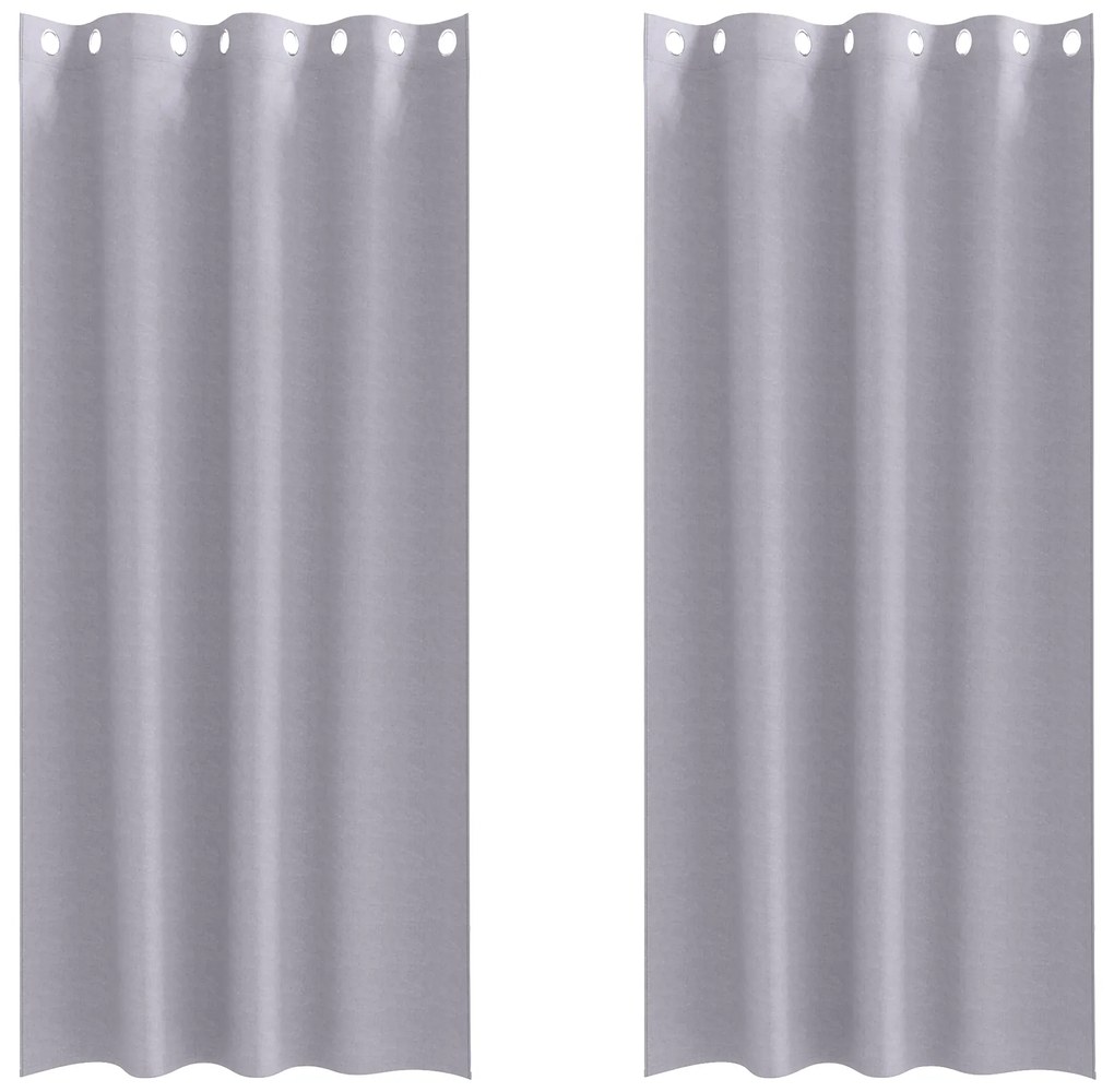 vidaXL Κουρτίνες 2 pcs Μεταλλικό Γκρι 245 x 140 εκ. Πολυεστέρας