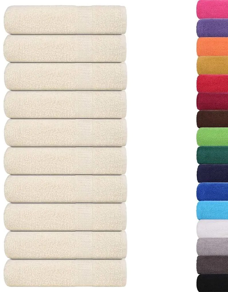 vidaXL Πετσέτες Μπάνιου FROGN 10 τεμ. Κρεμ 100x150 εκ. 360 γρ./μ²