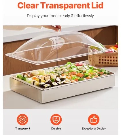 VEVOR Countertop Food Serving Display Container Condiment Dispenser with Lid