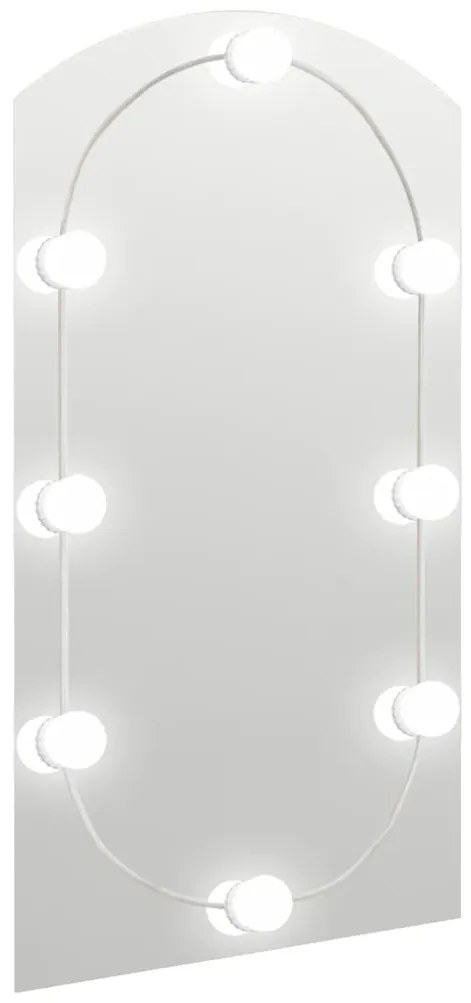 vidaXL Καθρέφτης με Φώτα LED 90x45 εκ. Γυαλί Οβάλ