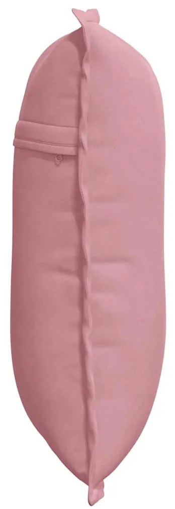 vidaXL Μαξιλάρι Πλάτης Ροζ 50 x 45 εκ. Υφασμάτινο Κορντουρά