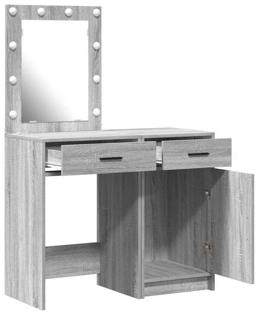 vidaXL Τραπέζι περιποίησης με συρτάρι 2 pcs Γκρι 50 x 41 x 135 εκ