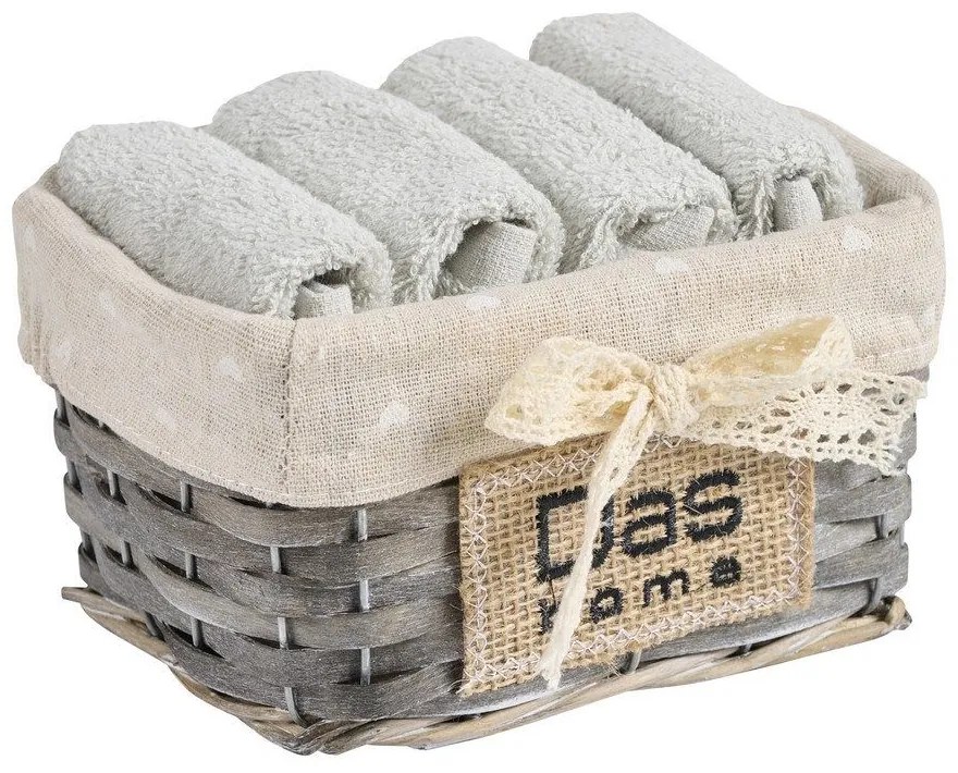 Πετσέτες Σε Καλαθάκι Soft 4002 (Σετ 4τμχ) Light Green Das Home Towels Set 30x30cm 100% Βαμβάκι