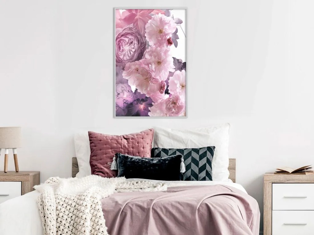 Αφίσα - Pink Bouquet - 20x30 - Μαύρο - Χωρίς πασπαρτού