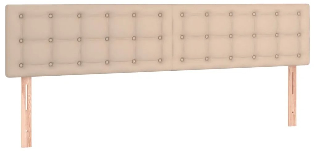 vidaXL Κεφαλάρι Κρεβατιού LED Καπουτσίνο 200x5x78/88 εκ. Συνθετ. Δέρμα