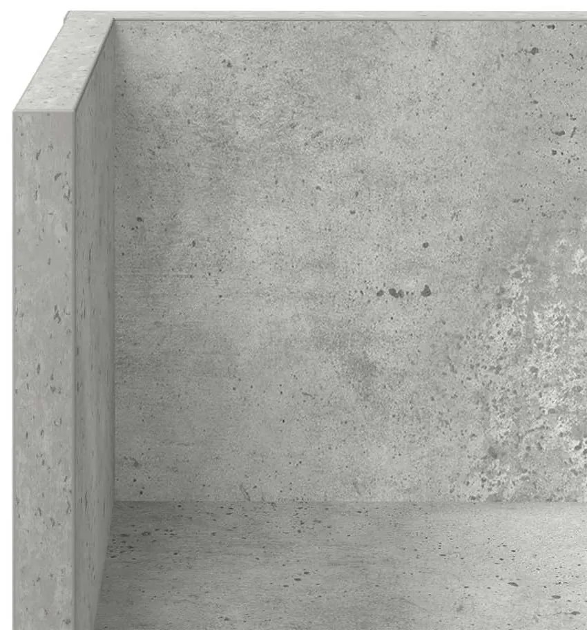 Ράφια τοίχου 2 τεμάχια Μπετόν Γκρι 75x16,5x16,5 cm Ξύλο μηχανής - Γκρι