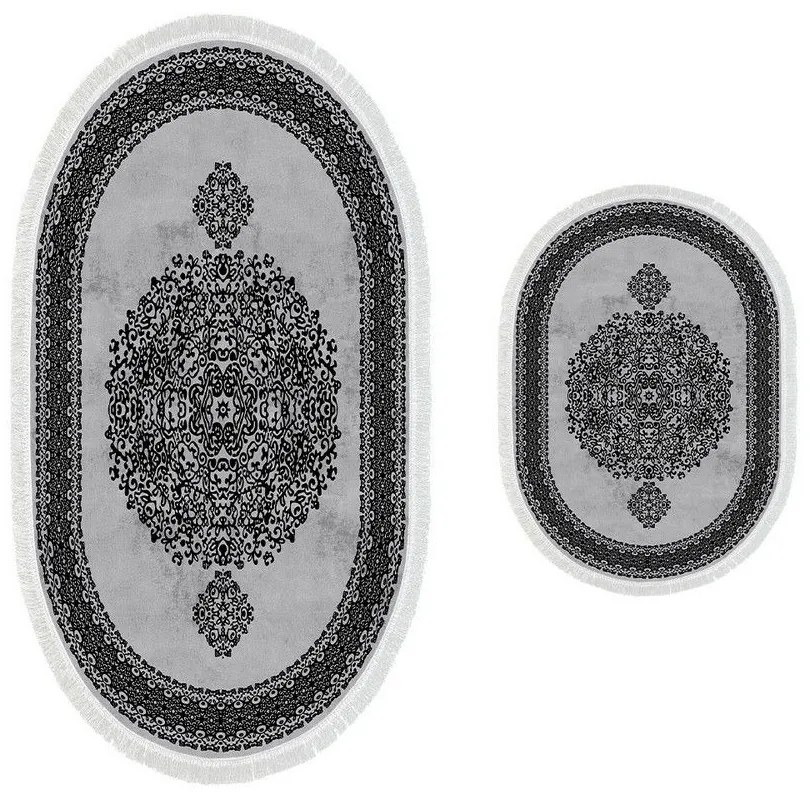 Πατάκια Μπάνιου 410602 O 299ANR1658 (Σετ 2τμχ) Grey L'essentiel Maison 60x100cm Πολυέστερ