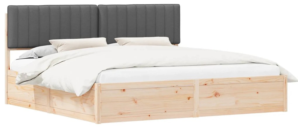 vidaXL Σκελετός Κρεβατιού με Επενδεδυμένο Κεφαλάρι Σκούρο Γκρι