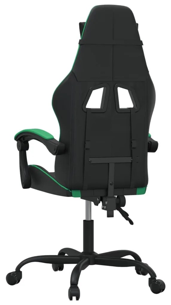 vidaXL Καρέκλα Gaming Μαύρο/πράσινο από Συνθετικό Δέρμα