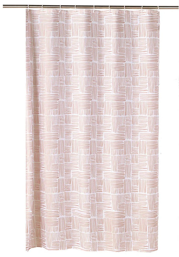 Κουρτίνα Μπάνιου (180x200) Με Κρίκους Kentia Loft Logan 14 Pink