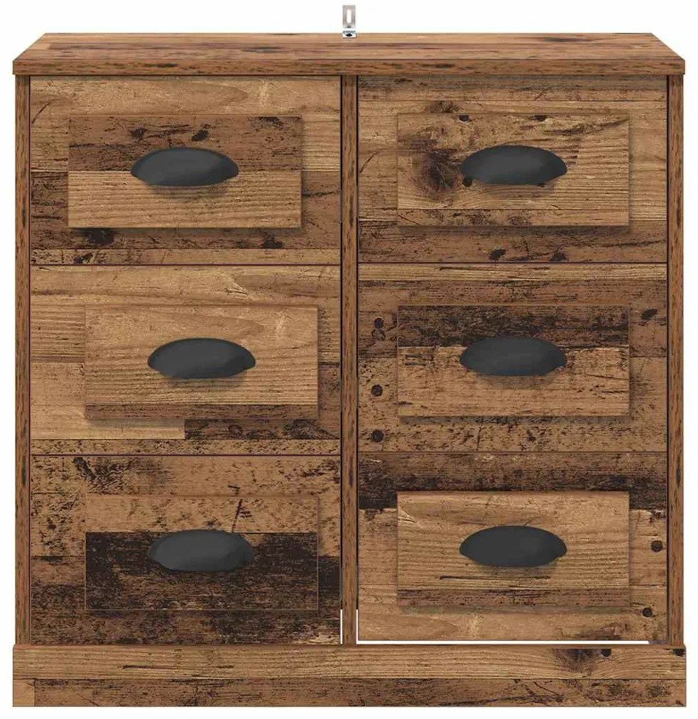 vidaXL Πλαϊνό γραφείο με συρτάρι Παλιό Ξύλο 70 x 35,5 x 67,5 εκ.