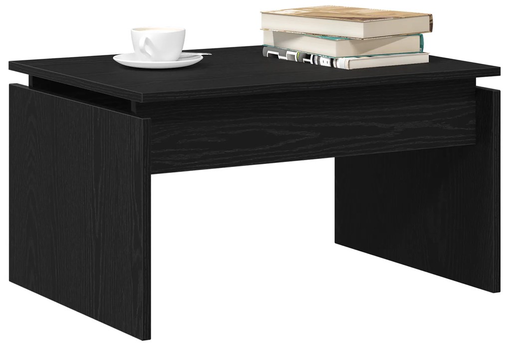 vidaXL Μαύρο Δρυς Τραπέζι Σαλονιού 68x38x50 εκ. Φτιαγμένο από Ξύλο