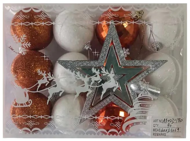 Σετ Χριστουγεννιάτικες μπάλες - 6cm - 12pcs - 231801-231801